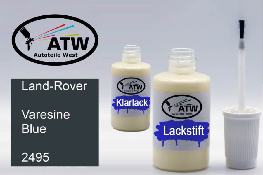 Land-Rover, Varesine Blue, 2495: 20ml Lackstift + 20ml Klarlack - Set, von ATW Autoteile West.